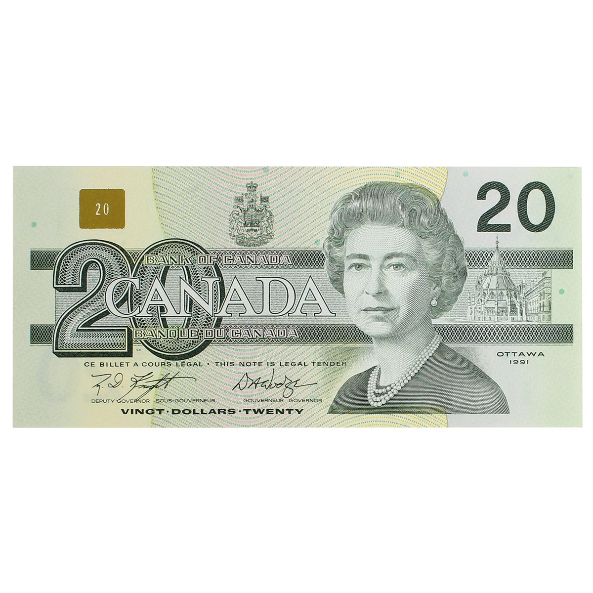 BC-58d 1991 Canada $20 Knight-Dodge, EWJ, Choice Uncirculated (CUNC63)