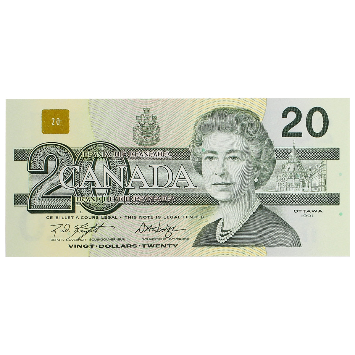 BC-58d-i 1991 Canada $20 Knight-Dodge, AWV, CUNC