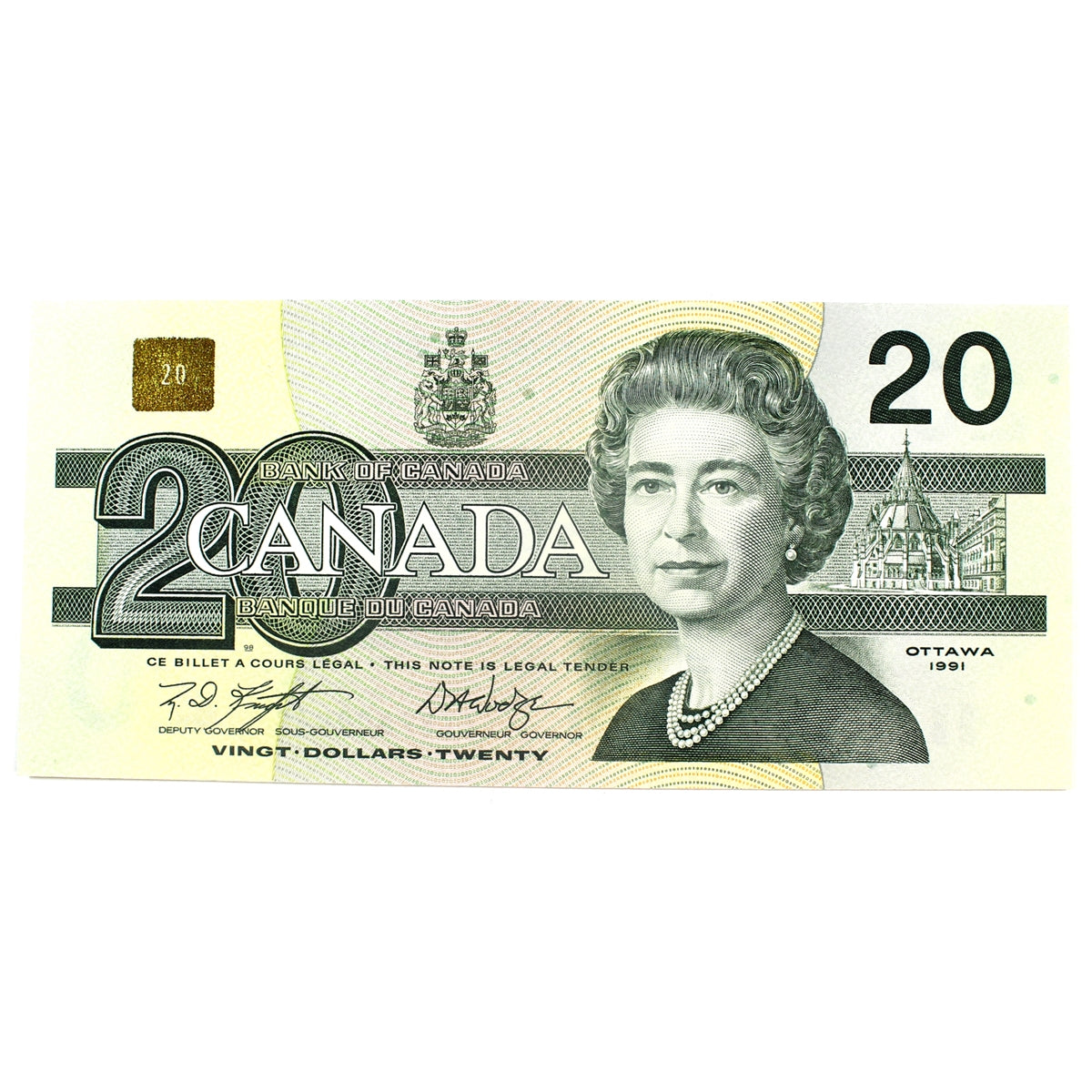 BC-58d-i 1991 Canada $20 Knight-Dodge, AYB, CUNC