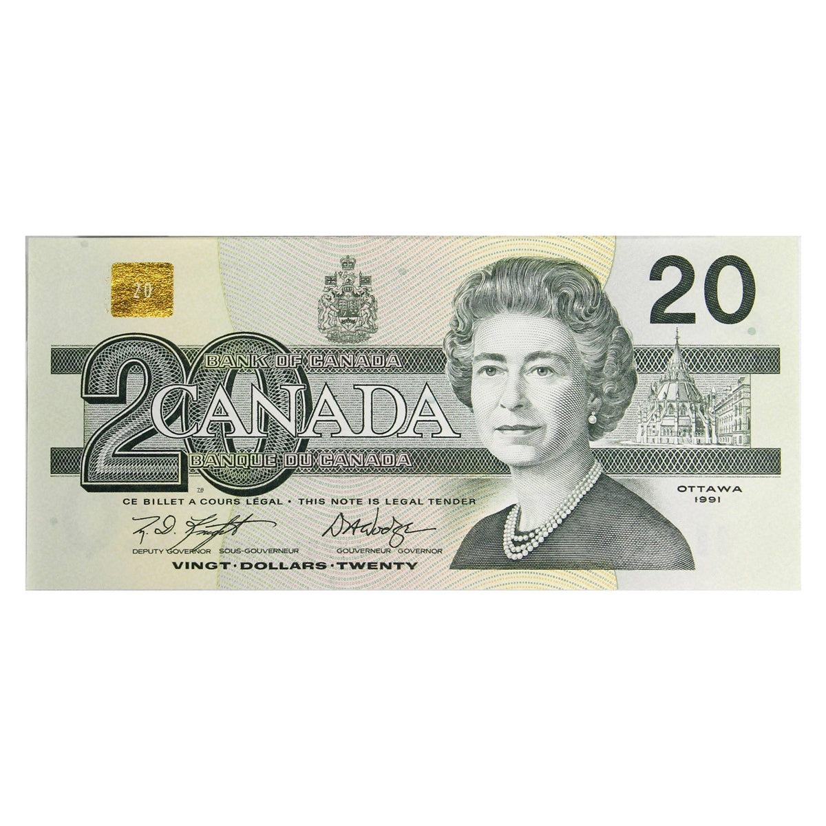 BC-58d-i 1991 Canada $20 Knight-Dodge, AYF, Choice Uncirculated (CUNC63)