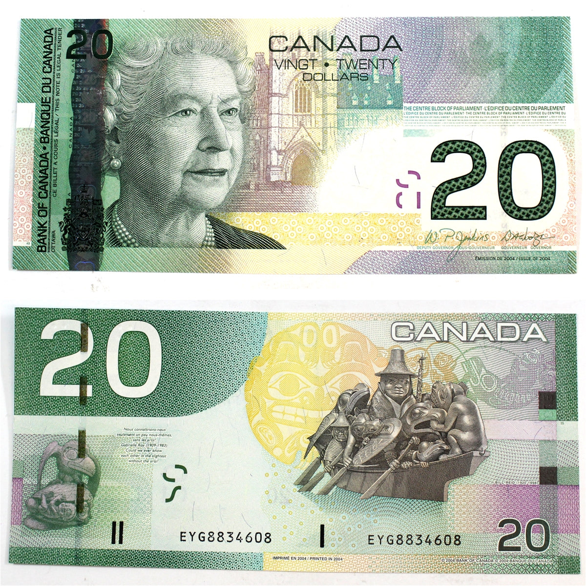 BC-64a-i 2004 Canada $20 Jenkins-Dodge, EYG, Choice Uncirculated (CUNC63)