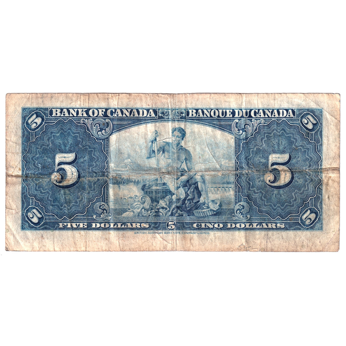 BC-23b 1937 Canada $5 Gordon-Towers, R/C, CIRC