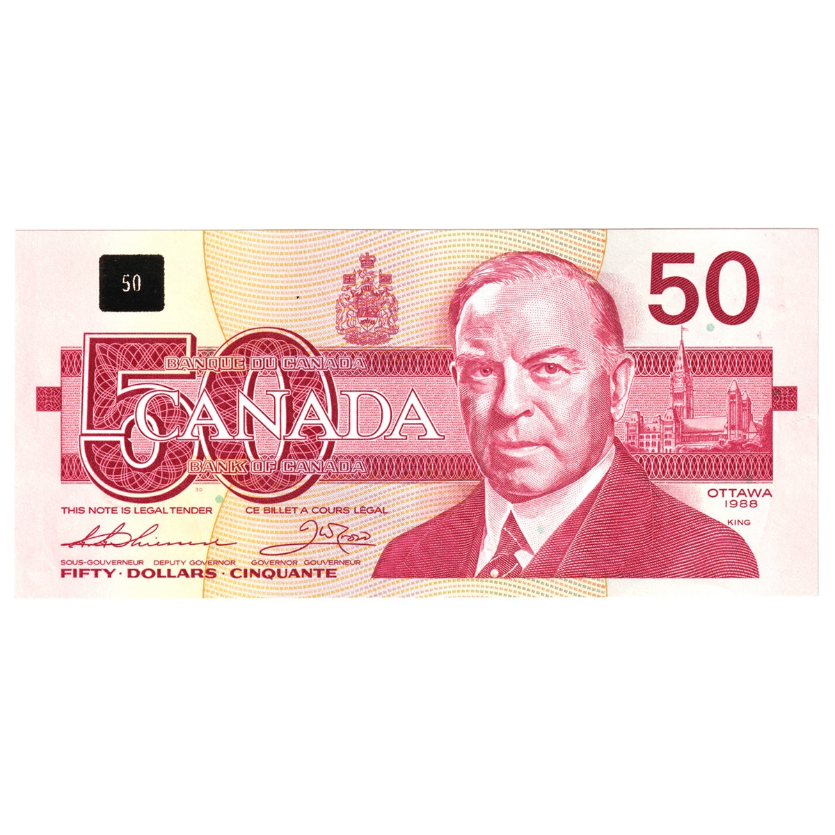 BC-59a 1988 Canada $50 Thiessen-Crow, FHM, AU-UNC (AU55)