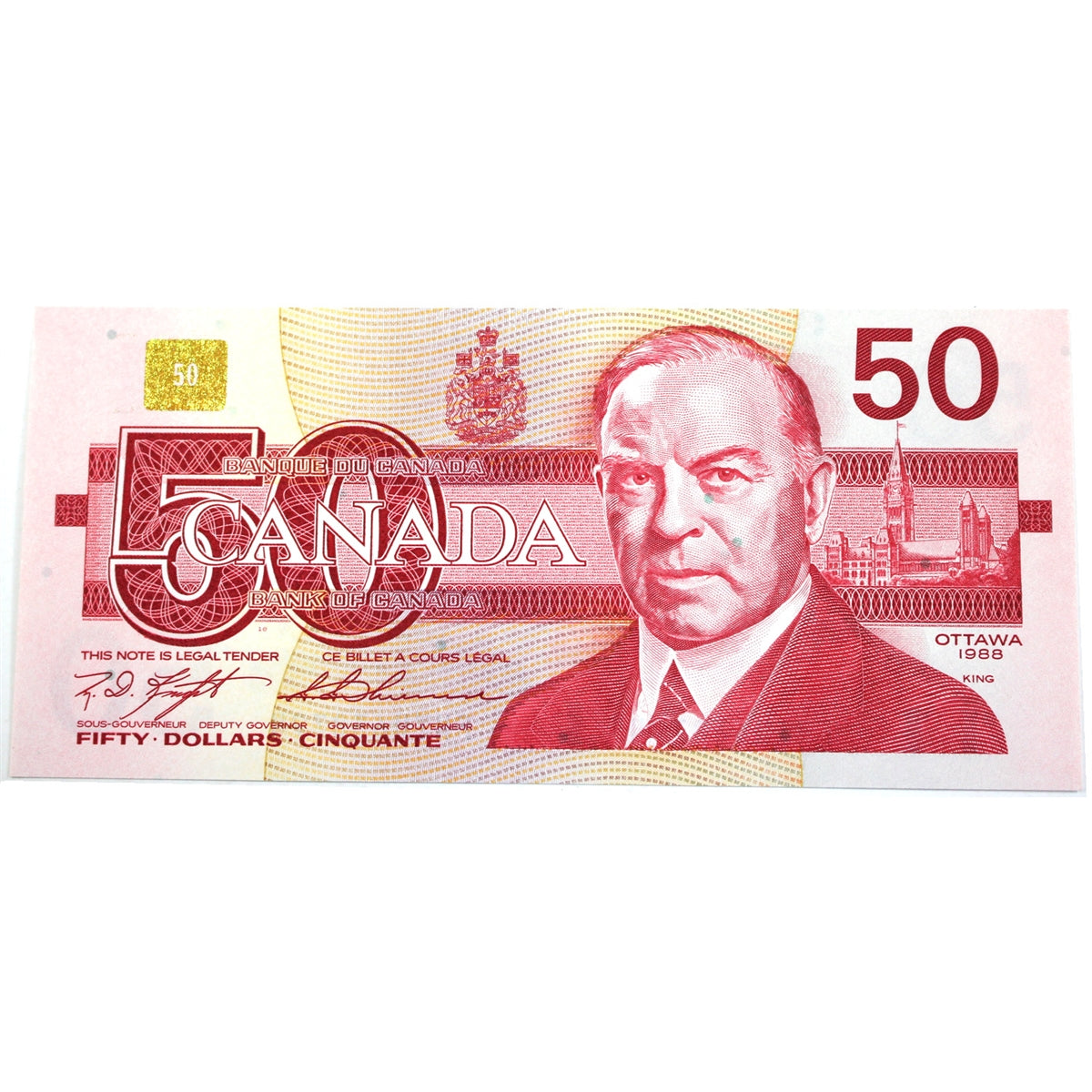 BC-59c 1988 Canada $50 Knight-Thiessen, FHT, AU-UNC (AU55)