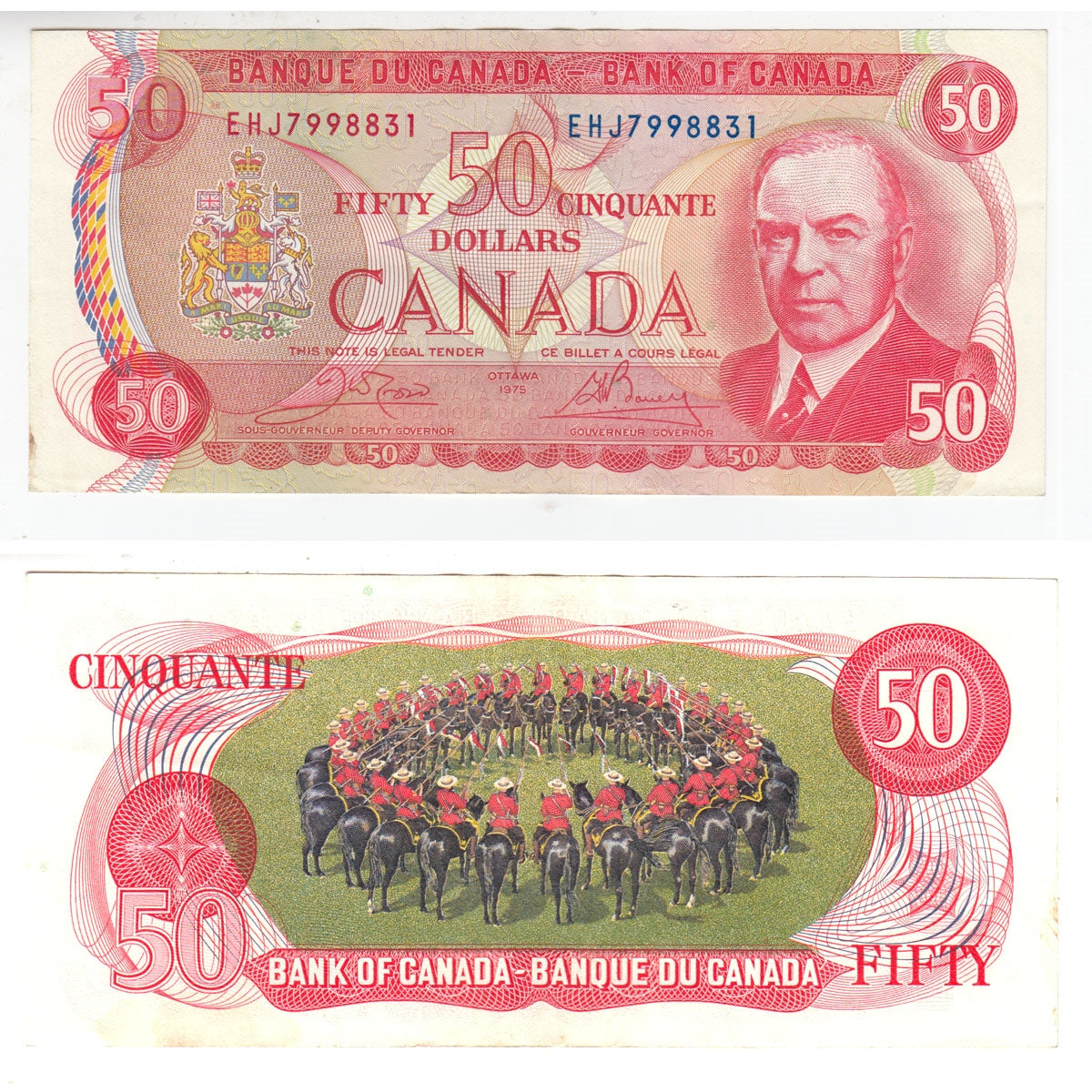 BC-51b 1975 Canada $50 Crow-Bouey, EHJ, EF-AU (EF45)