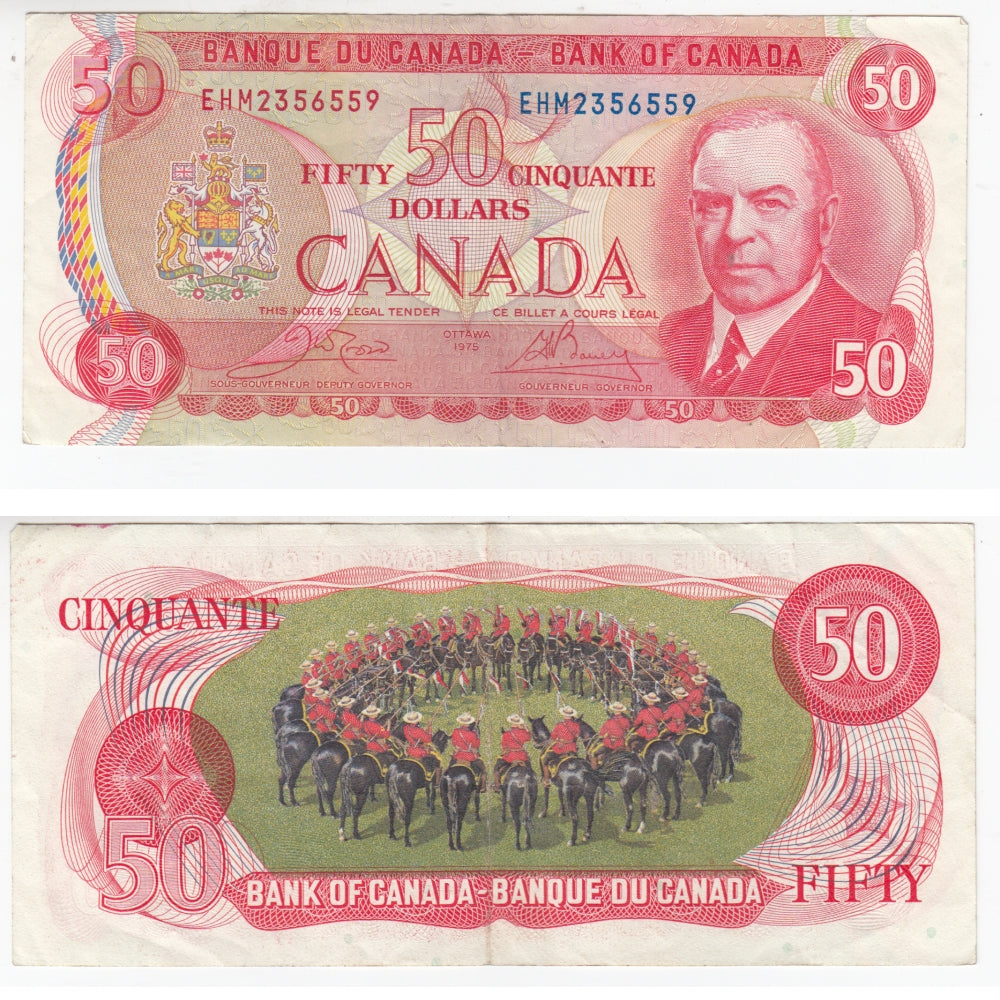 BC-51b 1975 Canada $50 Crow-Bouey, EHM, circ