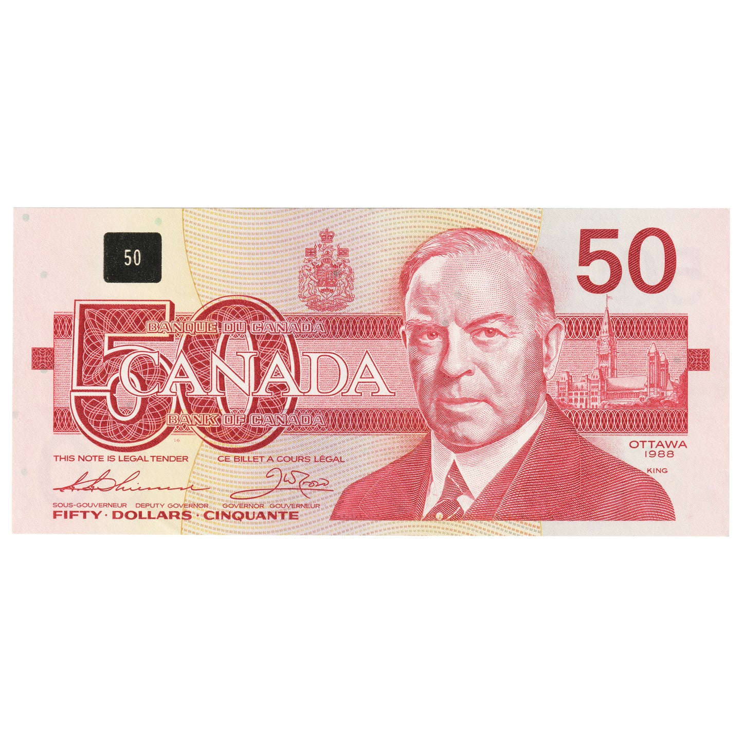 BC-59a 1988 Canada $50 Thiessen-Crow, EHW, AU-UNC
