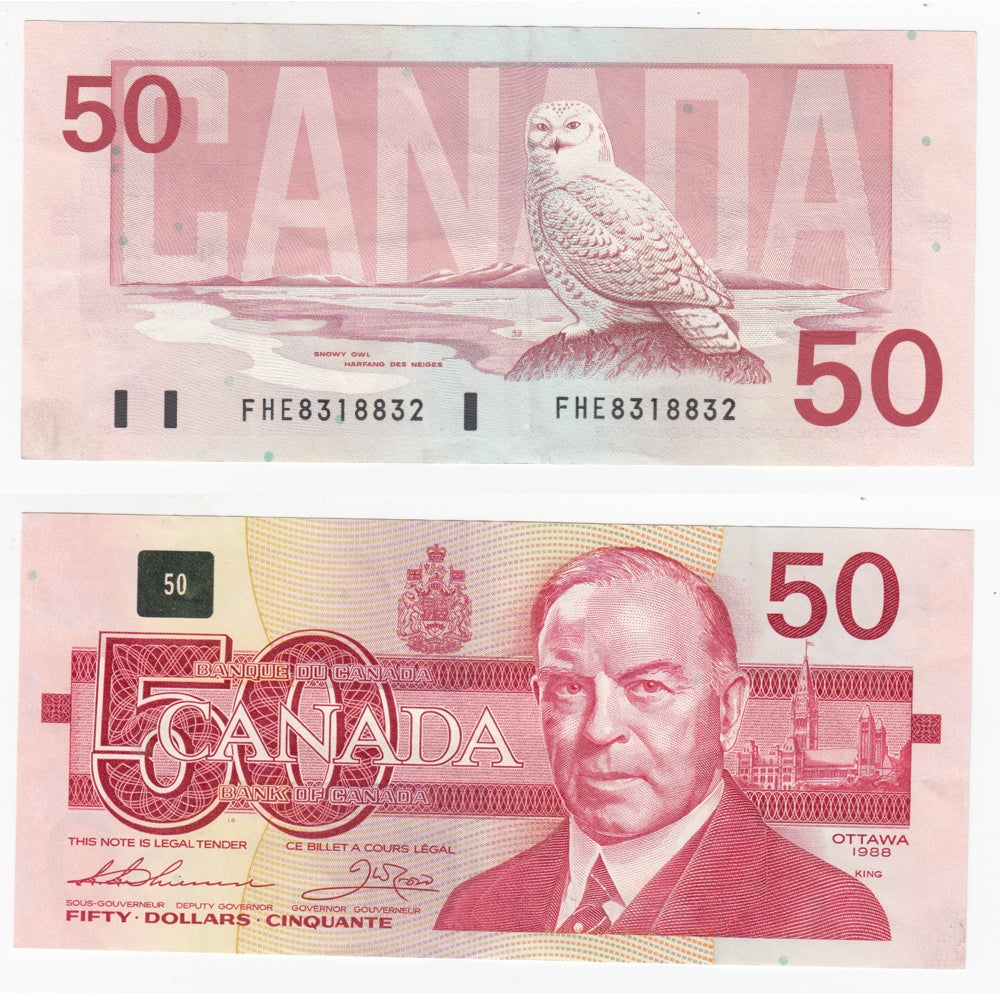 BC-59a 1988 Canada $50 Thiessen-Crow, FHE, circ