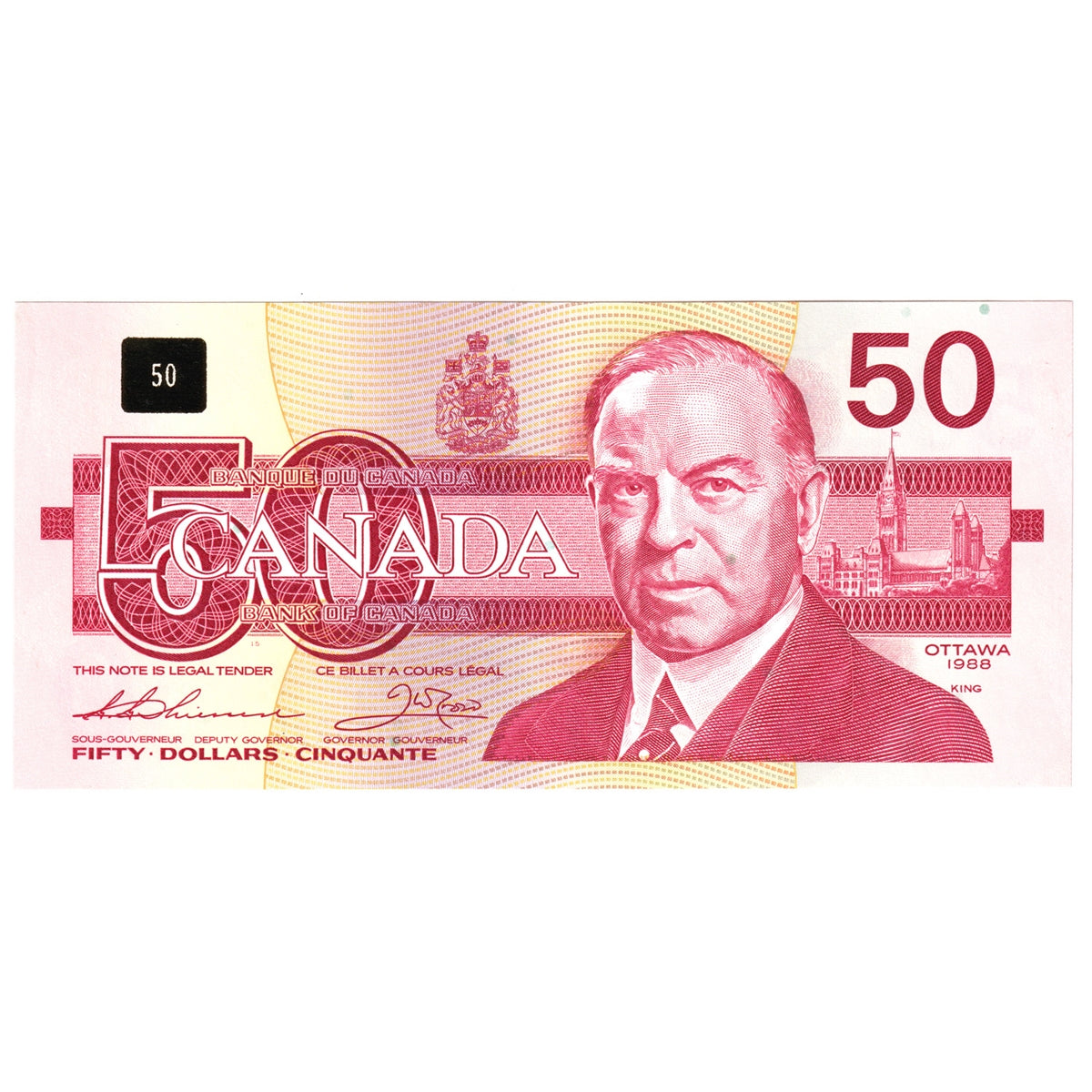 BC-59a 1988 Canada $50 Thiessen-Crow, FHK, AU-UNC (AU55)