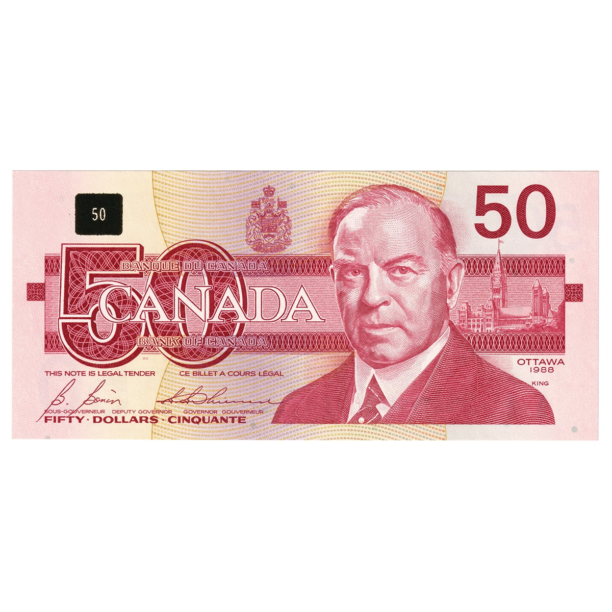 BC-59b 1988 Canada $50 Bonin-Thiessen, FHM, Choice Uncirculated (CUNC63)