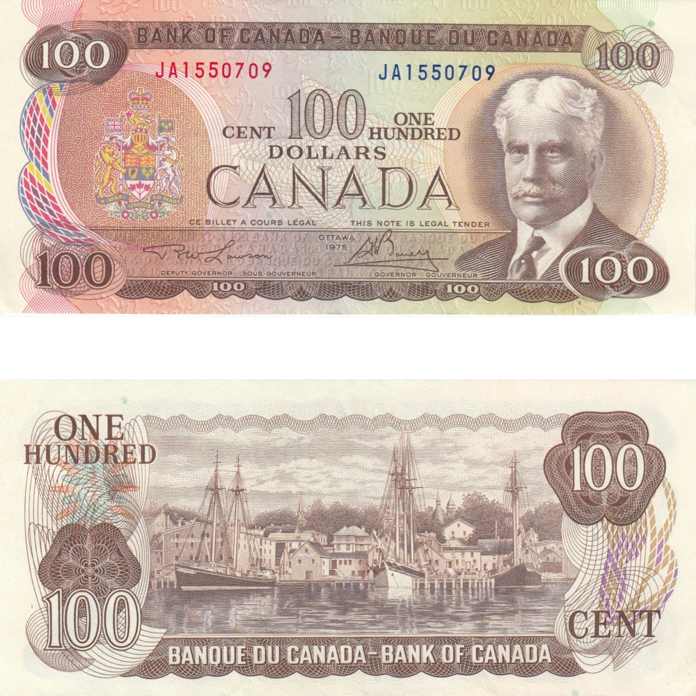 BC-52a 1975 Canada $100 Lawson-Bouey, JA, EF-AU (EF45)