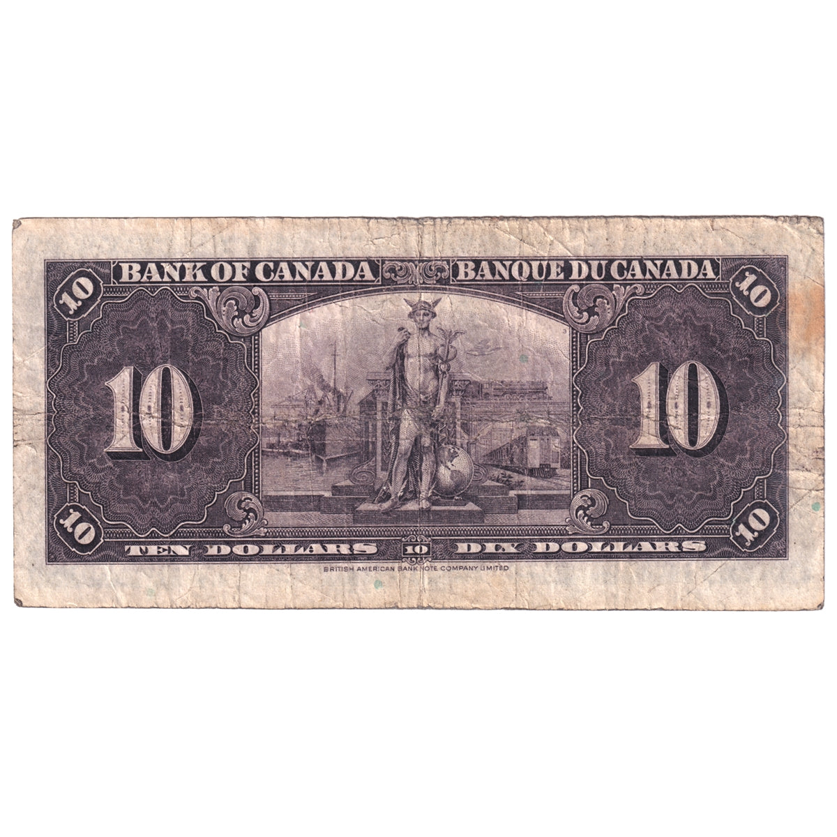 BC-24b 1937 Canada $10 Gordon-Towers, H/D, Circ