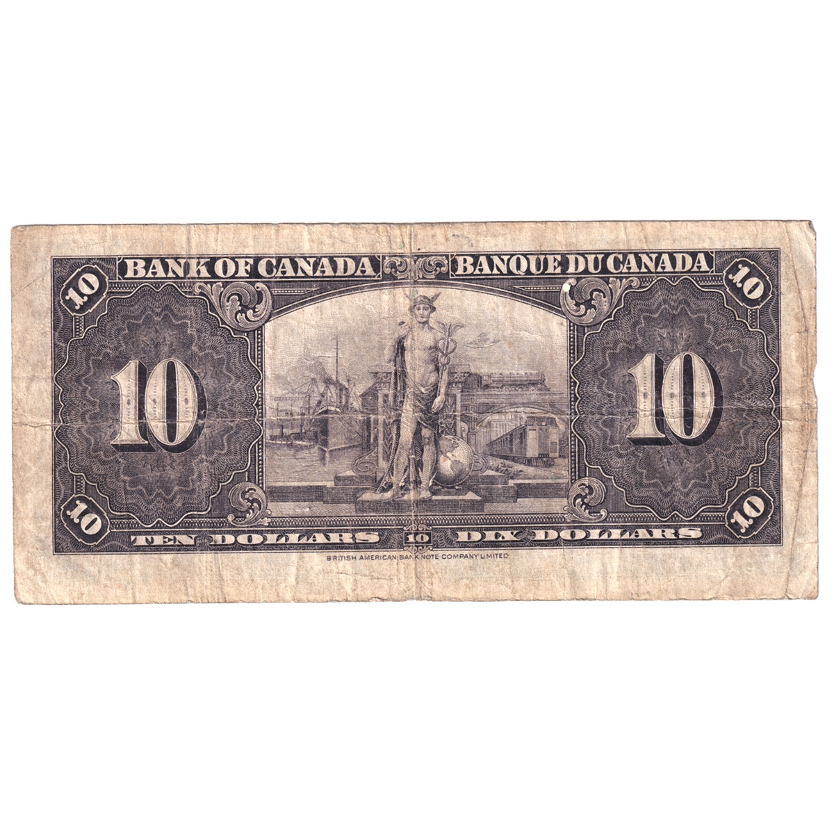 BC-24b 1937 Canada $10 Gordon-Towers, R/D, Very Good (VG8)