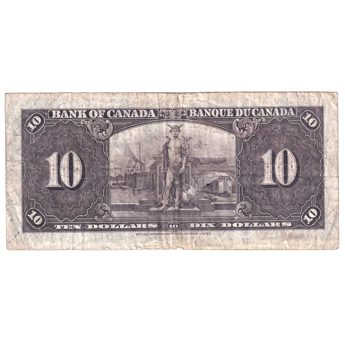 BC-24b 1937 Canada $10 Gordon-Towers, X/D, F