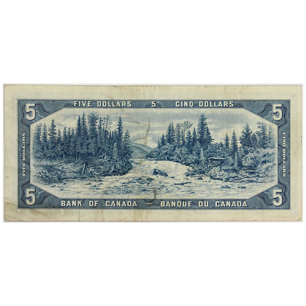 BC-39b 1954 Canada $5 Beattie-Rasminsky, W/S, Very Fine (VF20)