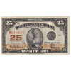 DC-24a 1923 Dominion 25 cent Shinplaster Hyndman-Saunders, Authorized, EF