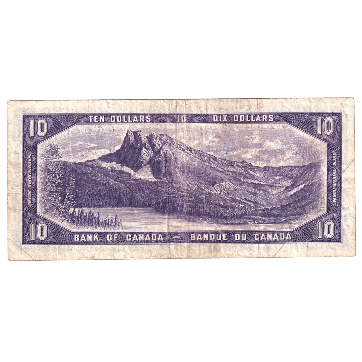 BC-32b 1954 Canada $10 Beattie-Coyne, Devil's Face, H/D, Fine (F12)