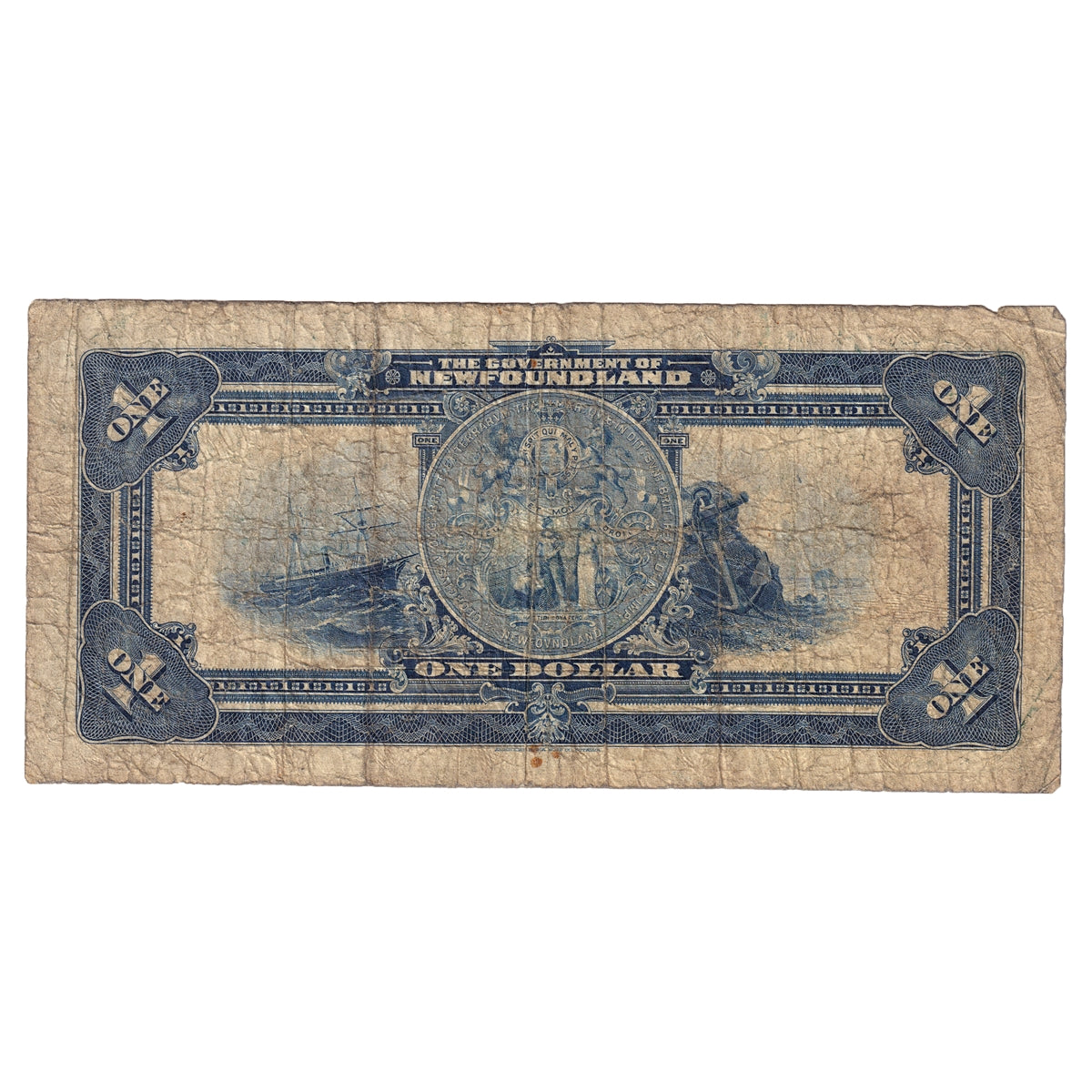 NF-12 1920 Government of Newfoundland $1 Brownigg, G-VG (G6)