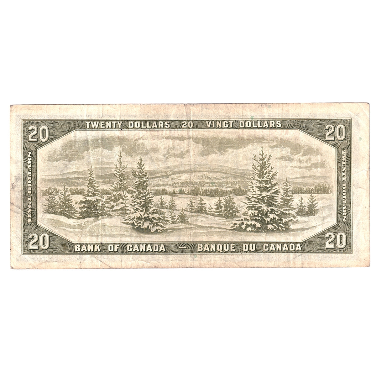 BC-41b 1954 Canada $20 Beattie-Rasminsky, B/W, F-VF (F15)