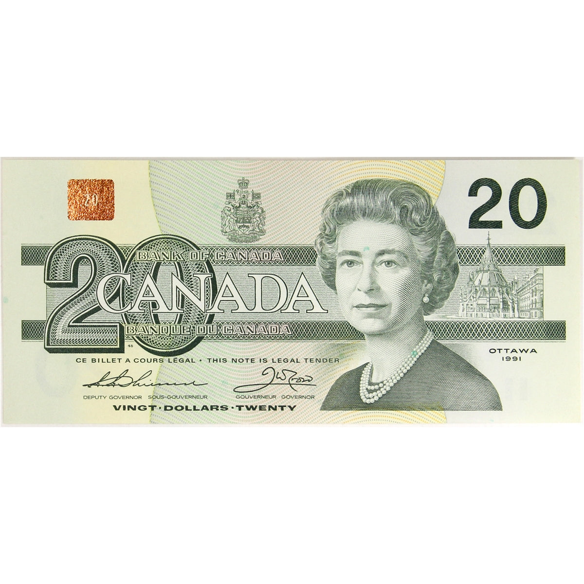 BC-58a 1991 Canada $20 Thiessen-Crow, ESC, AU-UNC (AU55)