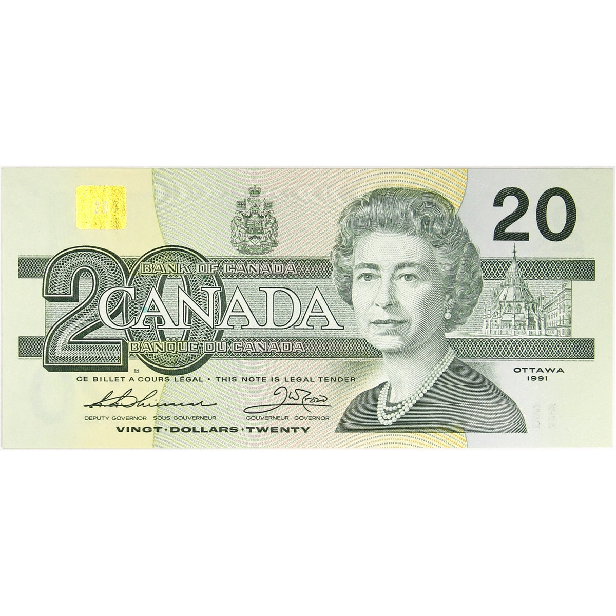 BC-58a-ii 1991 Canada $20 Thiessen-Crow, AIE, AU-UNC