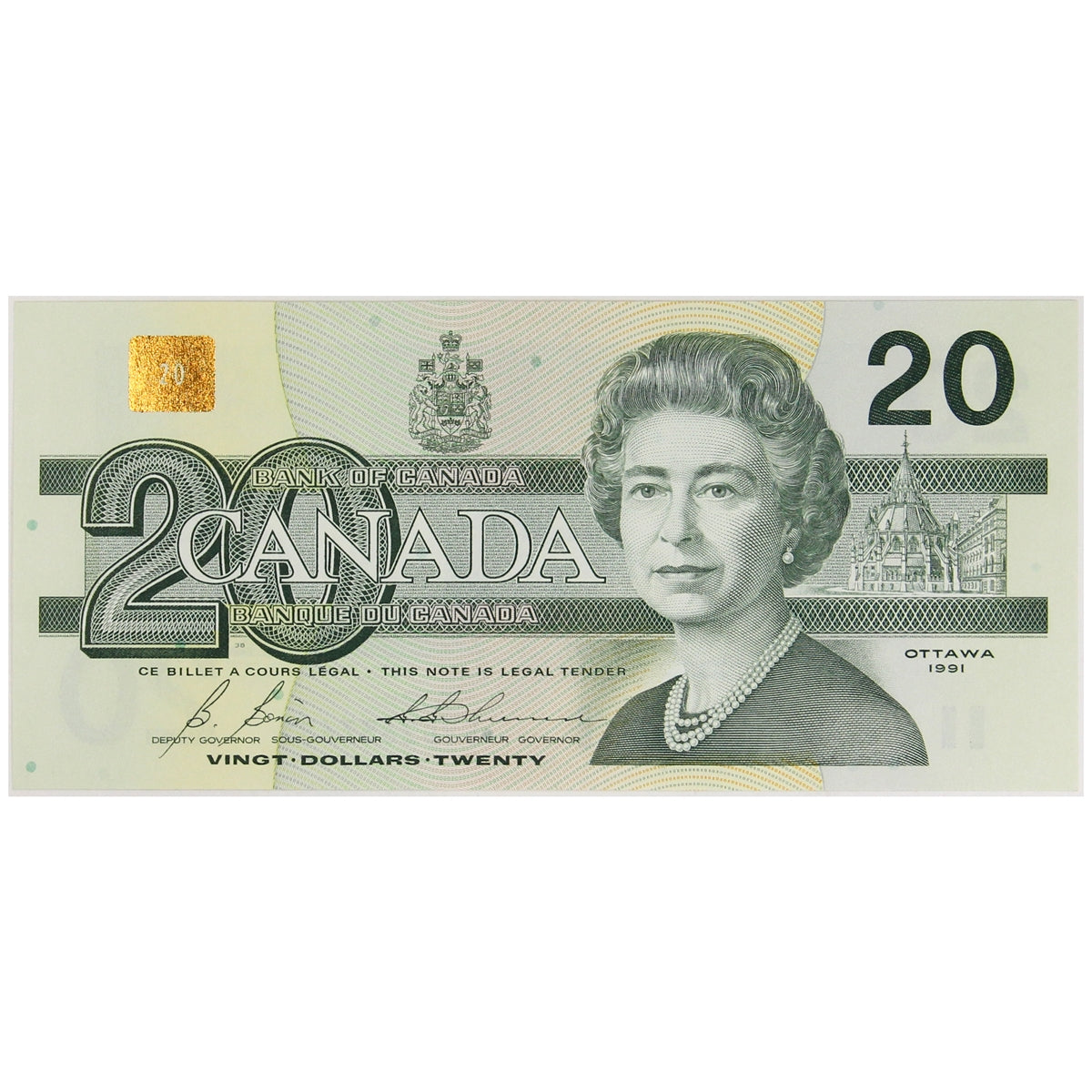 BC-58b 1991 Canada $20 Bonin-Thiessen, EVC, UNC