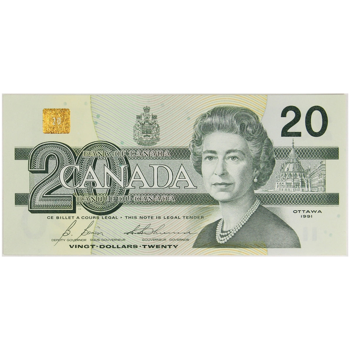 BC-58b 1991 Canada $20 Bonin-Thiessen, EVF, Uncirculated (MS60)