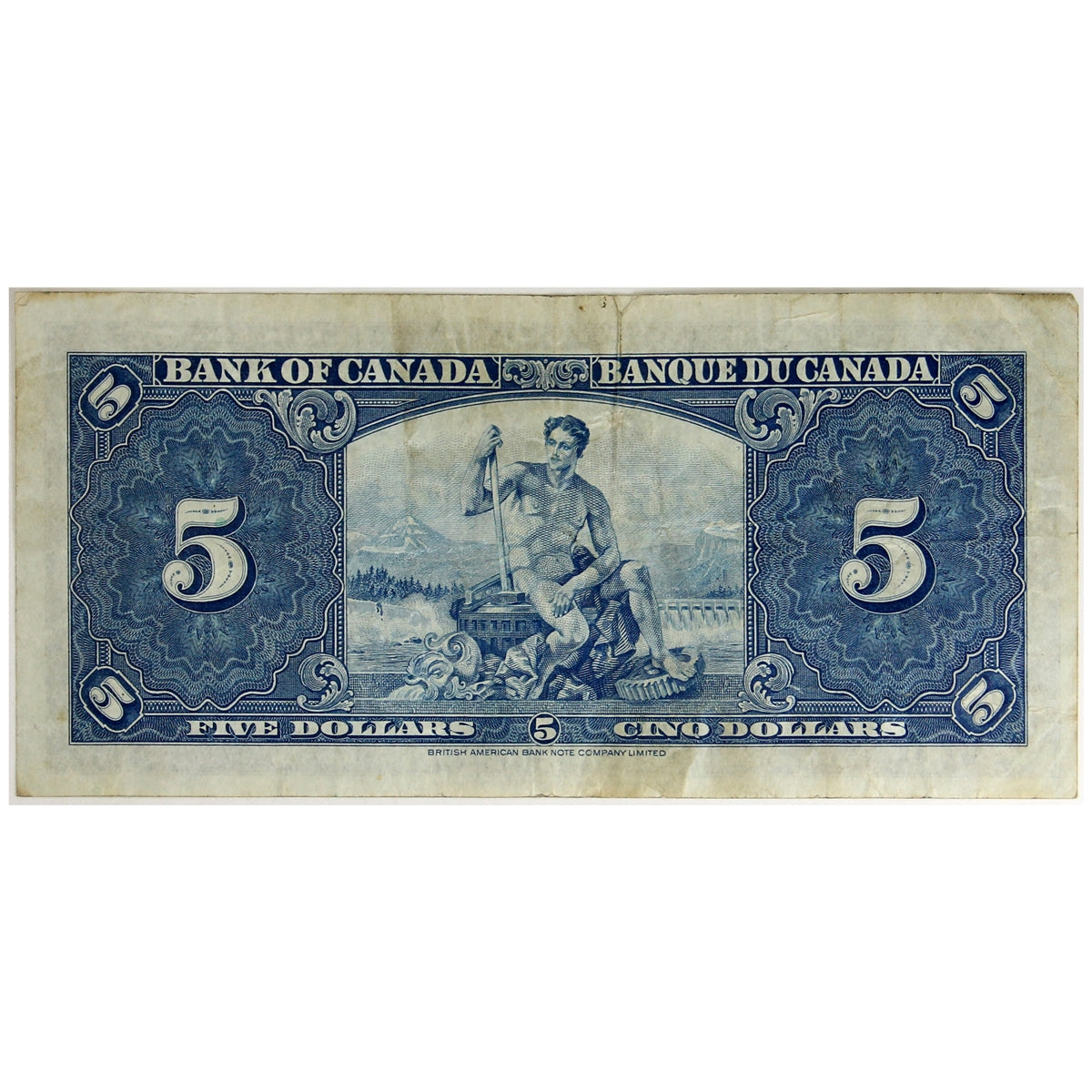 BC-23b 1937 Canada $5 Gordon-Towers, L/C, Very Fine (VF20)