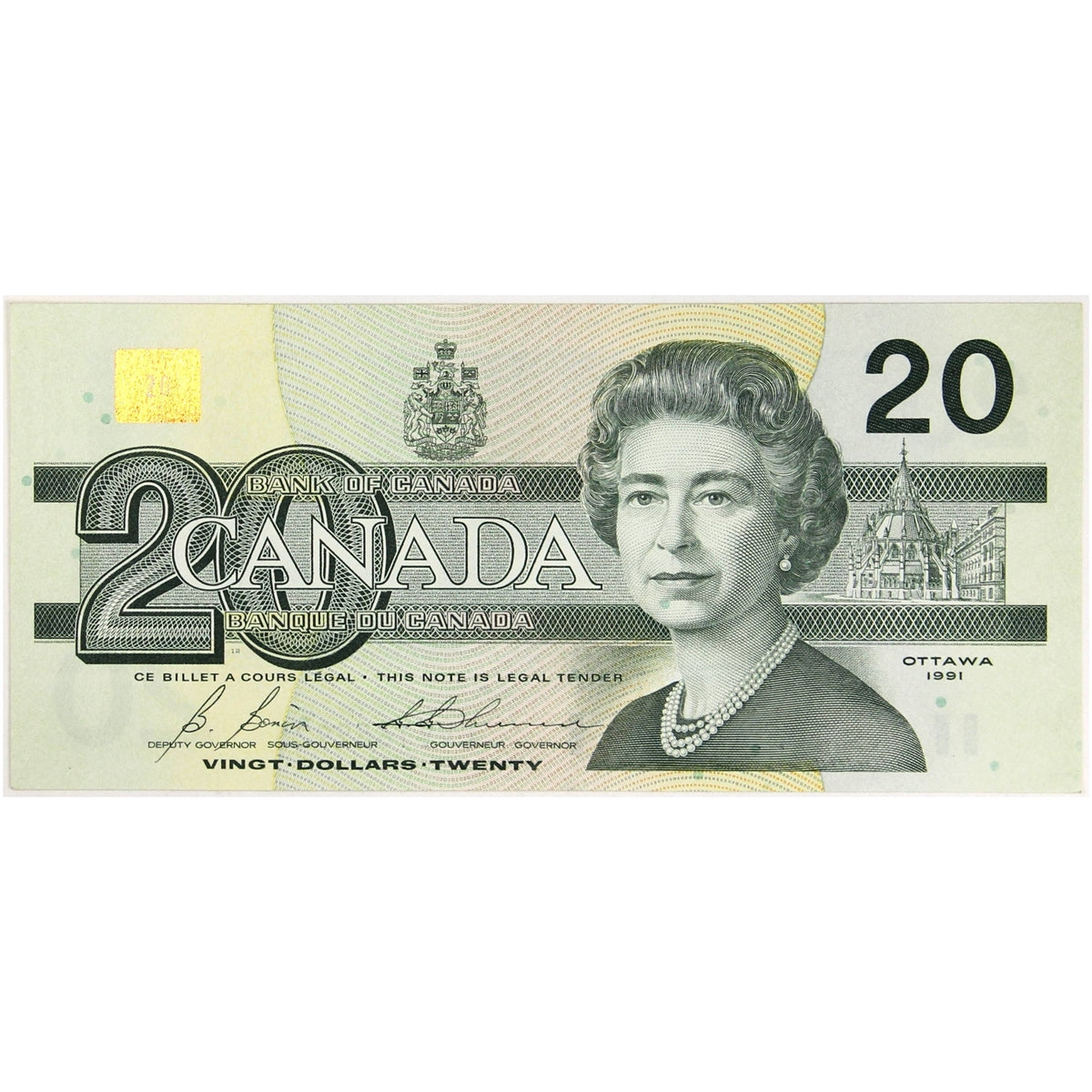 BC-58b 1991 Canada $20 Bonin-Thiessen, EVV, AU-UNC