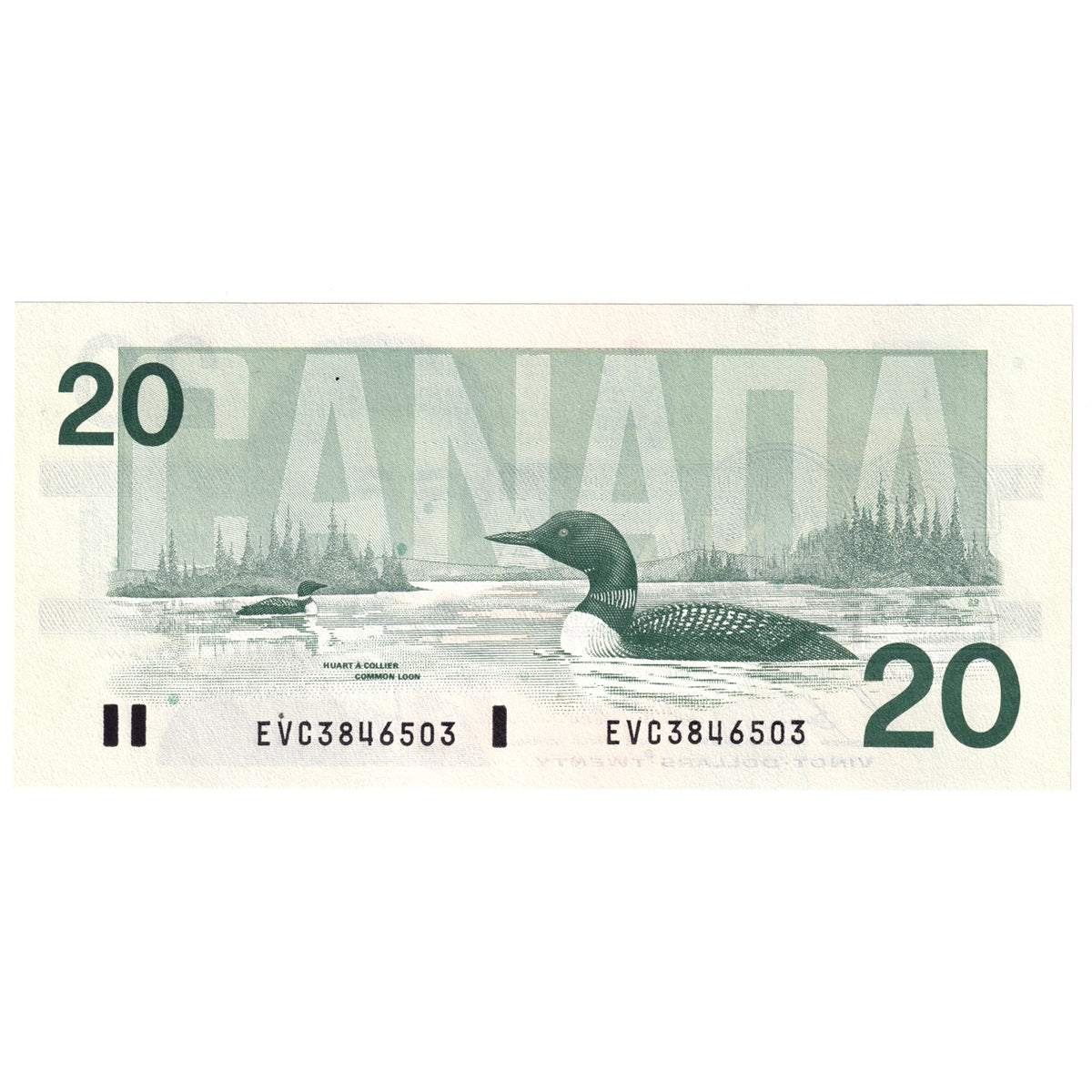 BC-58b 1991 Canada $20 Bonin-Thiessen, EVC, CUNC