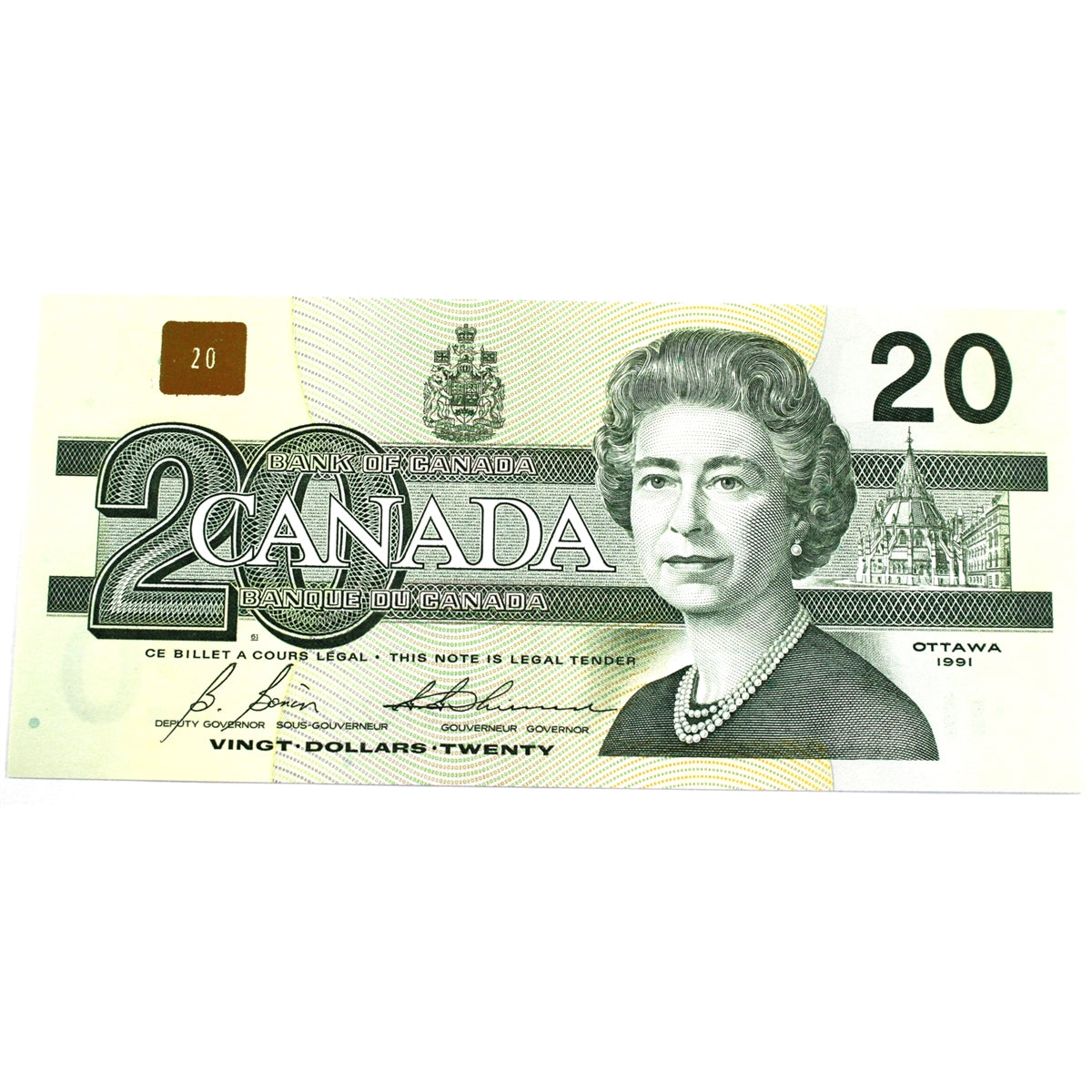 BC-58b-i 1991 Canada $20 Bonin-Thiessen, AVB, AU