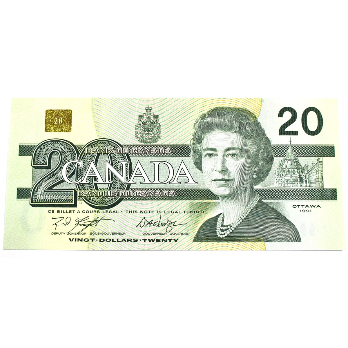 BC-58d 1991 Canada $20 Knight-Dodge, EVW, Uncirculated (MS60)