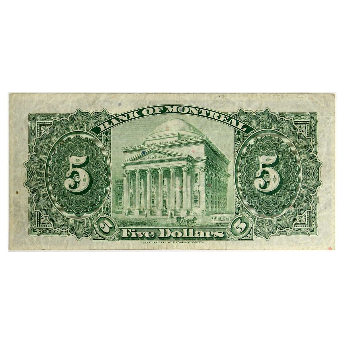 505-62-02 1938 Bank of Montreal $5 Dodds-Gordon, VF