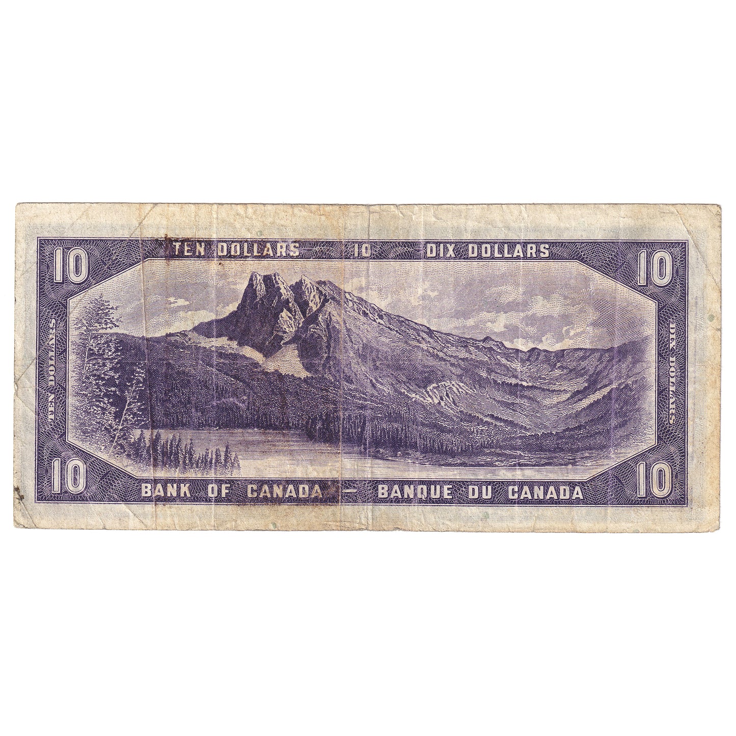 BC-32a 1954 Canada $10 Coyne-Towers, Devil's Face, B/D, Fine (F12)