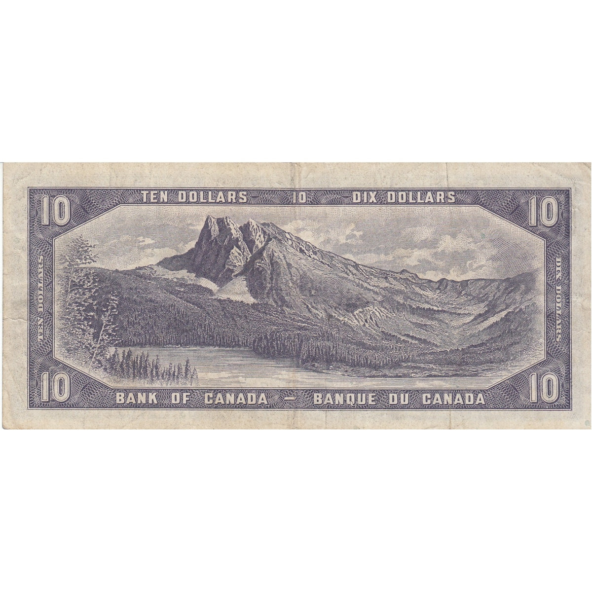 BC-32a 1954 Canada $10 Coyne-Towers, Devil's Face, D/D, Fine (F12)