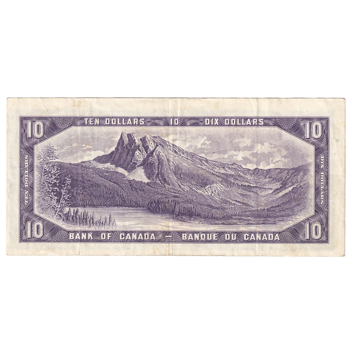 BC-40b 1954 Canada $10 Beattie-Rasminsky, F/V, VF-EF (VF30)