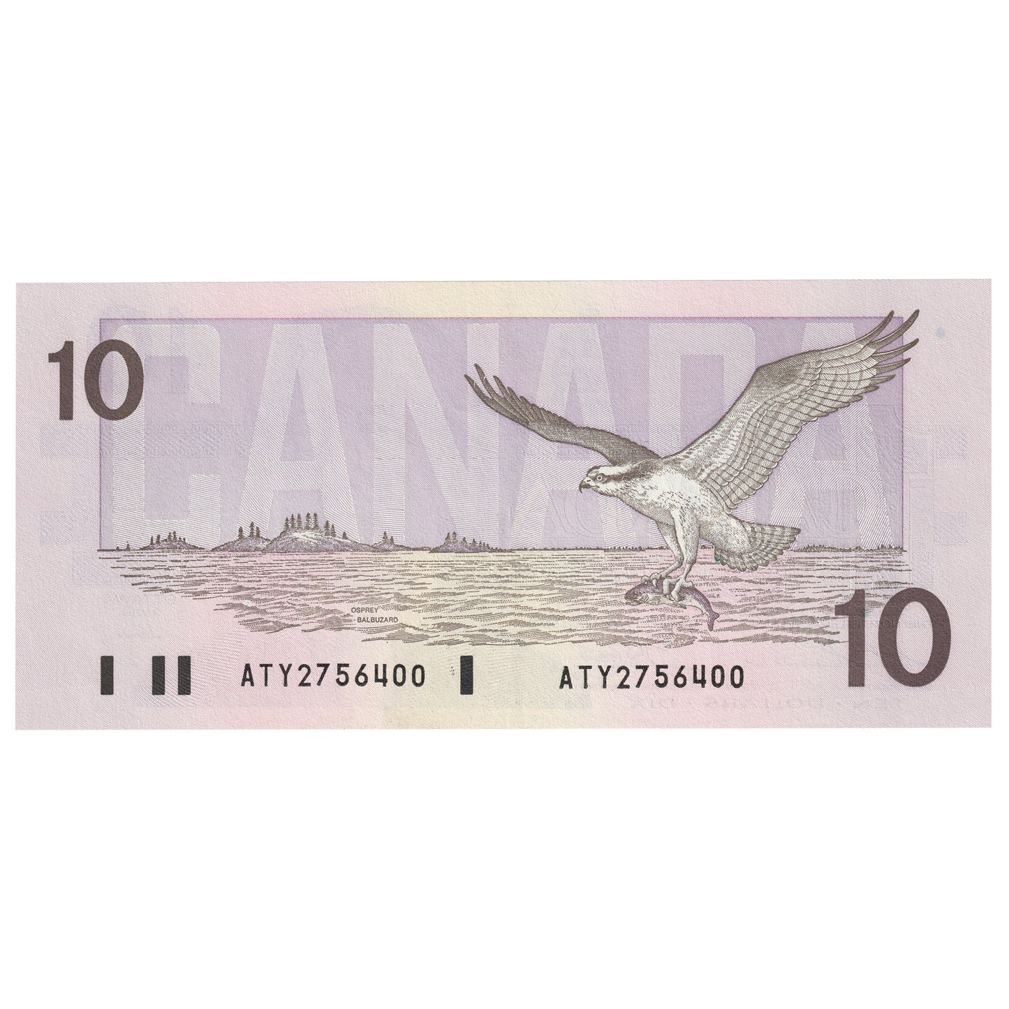 BC-57a 1989 Canada $10 Thiessen-Crow, ATY, AU