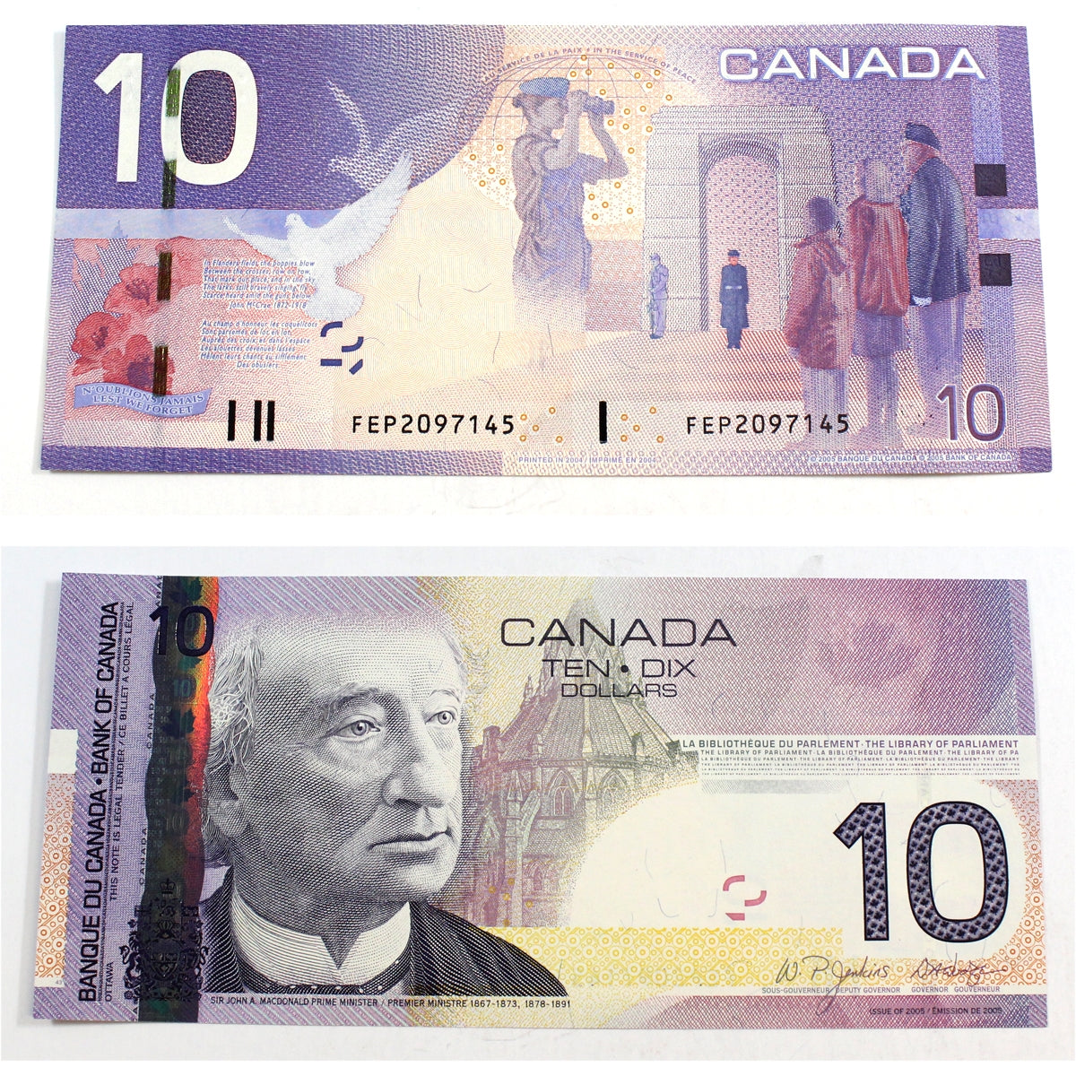 BC-68a-i 2004 Canada $10 Jenkins-Dodge, FEP, CUNC