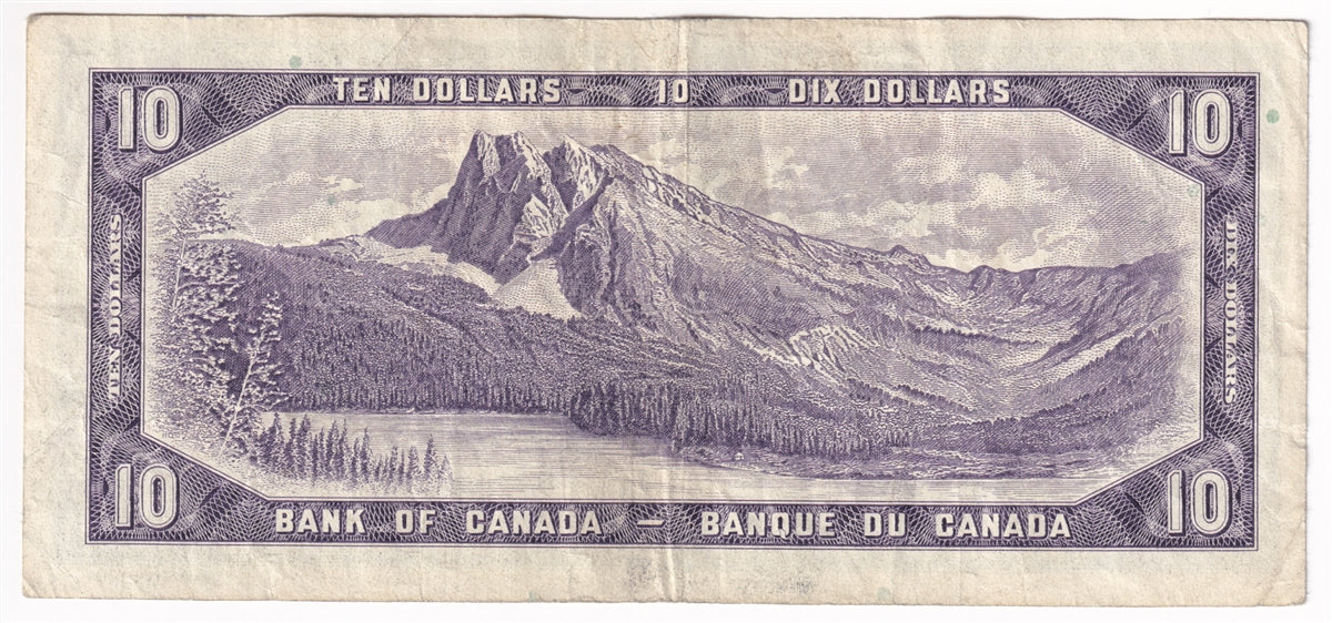 BC-40b 1954 Canada $10 Beattie-Rasminsky, T/V, F-VF
