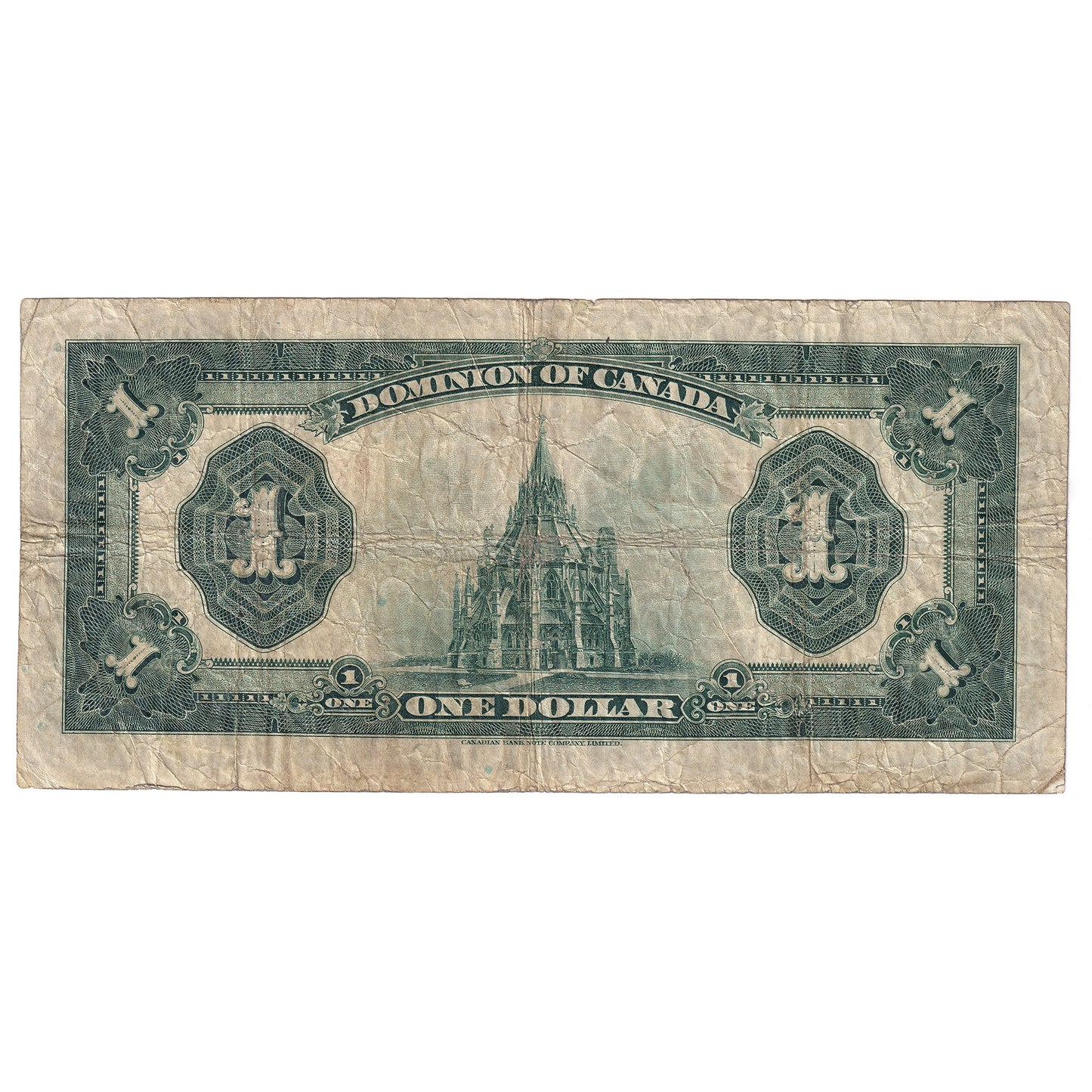 DC-25o 1923 Dominion $1 Campbell-Clark, Black Seal, Group 4, Series E, VG-F