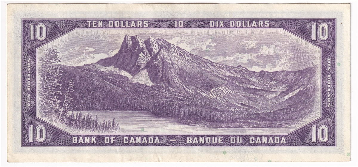 BC-40b 1954 Canada $10 Beattie-Rasminsky, N/T, EF-AU (EF45)