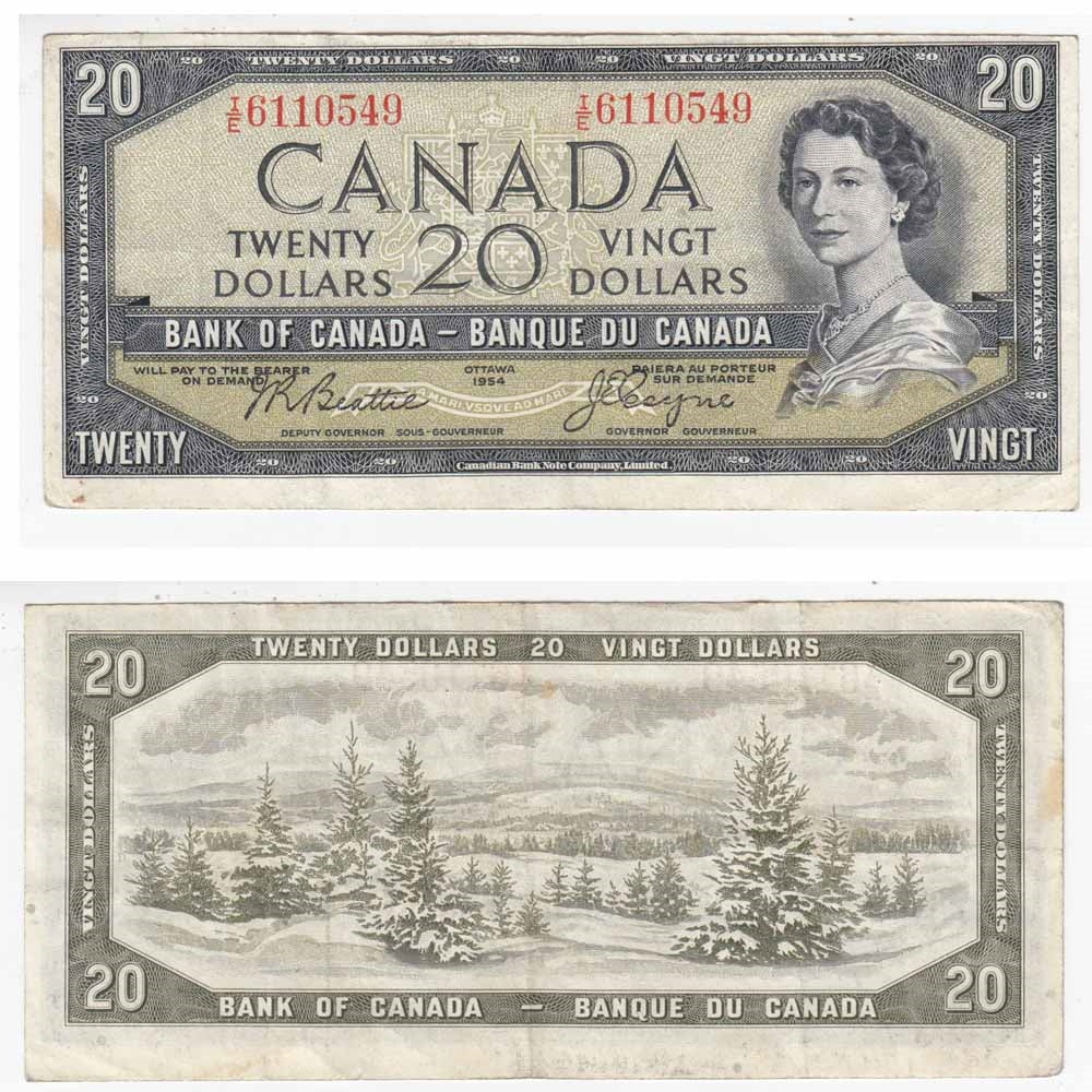 BC-41a 1954 Canada $20 Beattie-Coyne, I/E, VF-EF