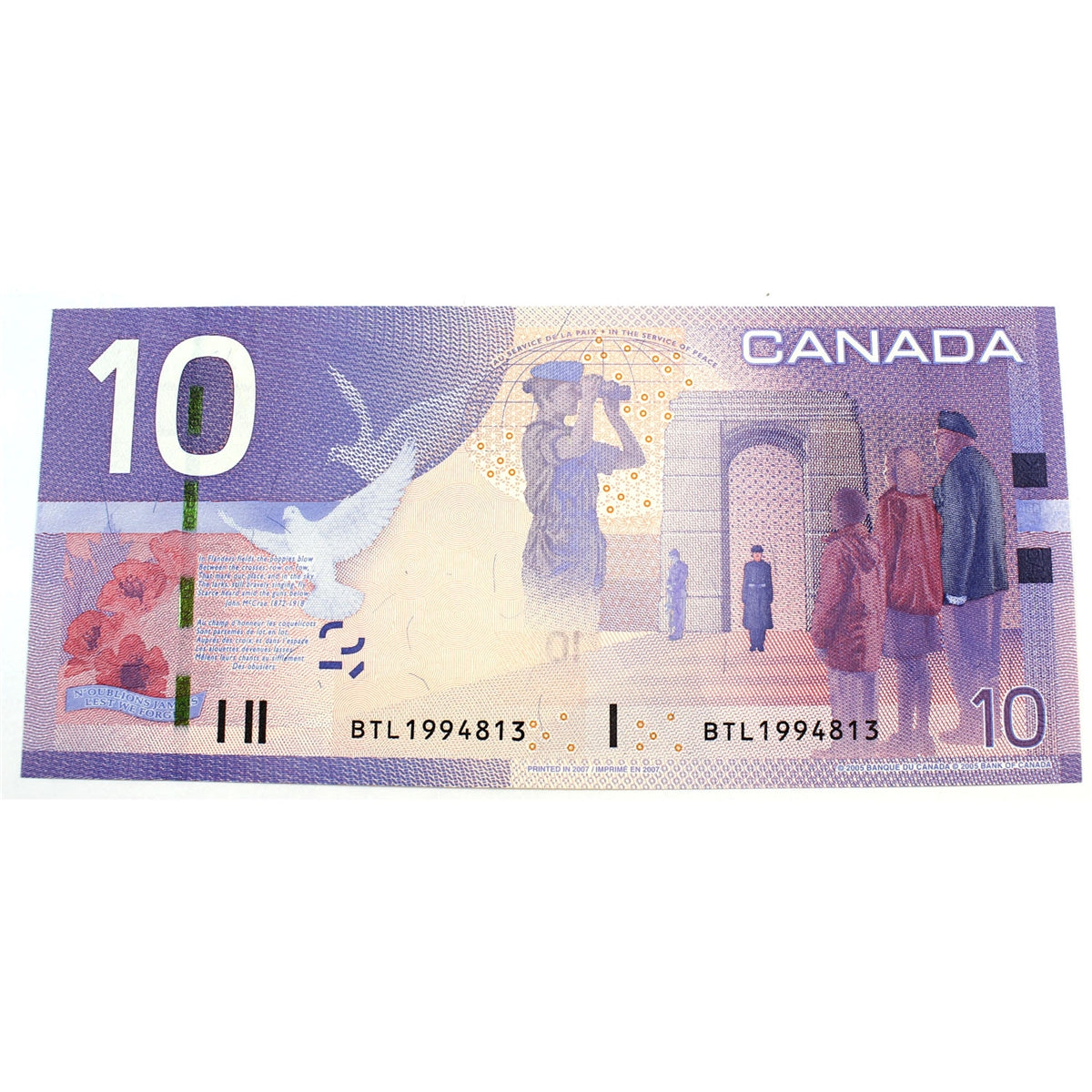 BC-68a 2007 Canada $10 Jenkins-Dodge, BTL, CUNC