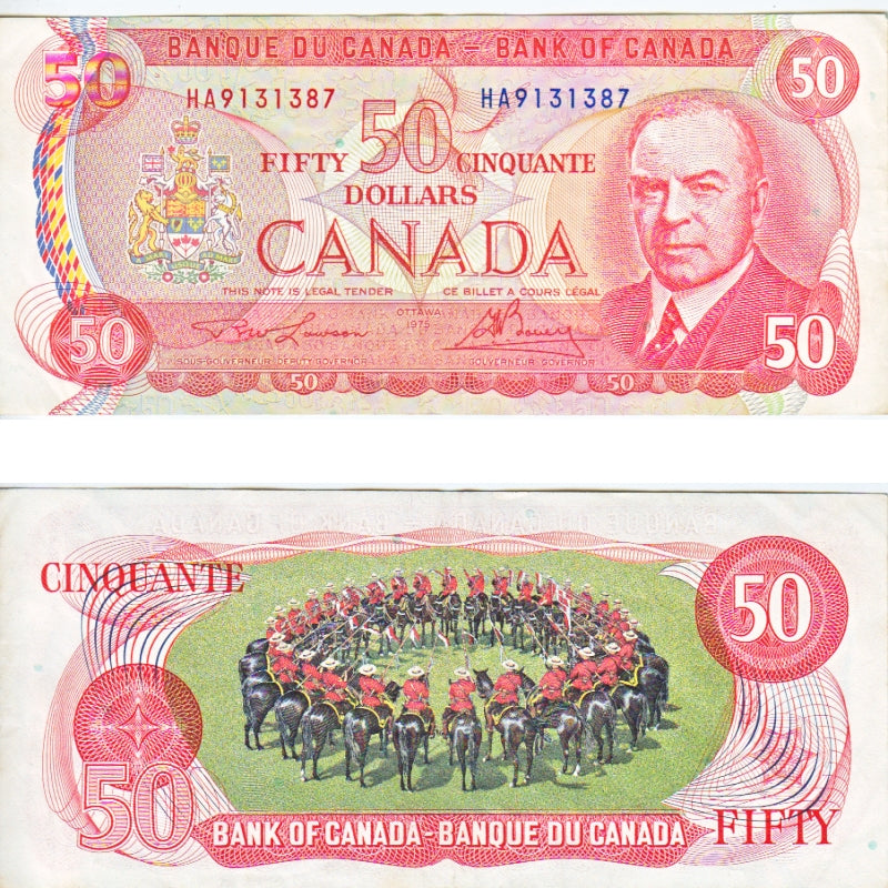BC-51a 1975 Canada $50 Lawson-Bouey, HA, EF-AU (EF45)