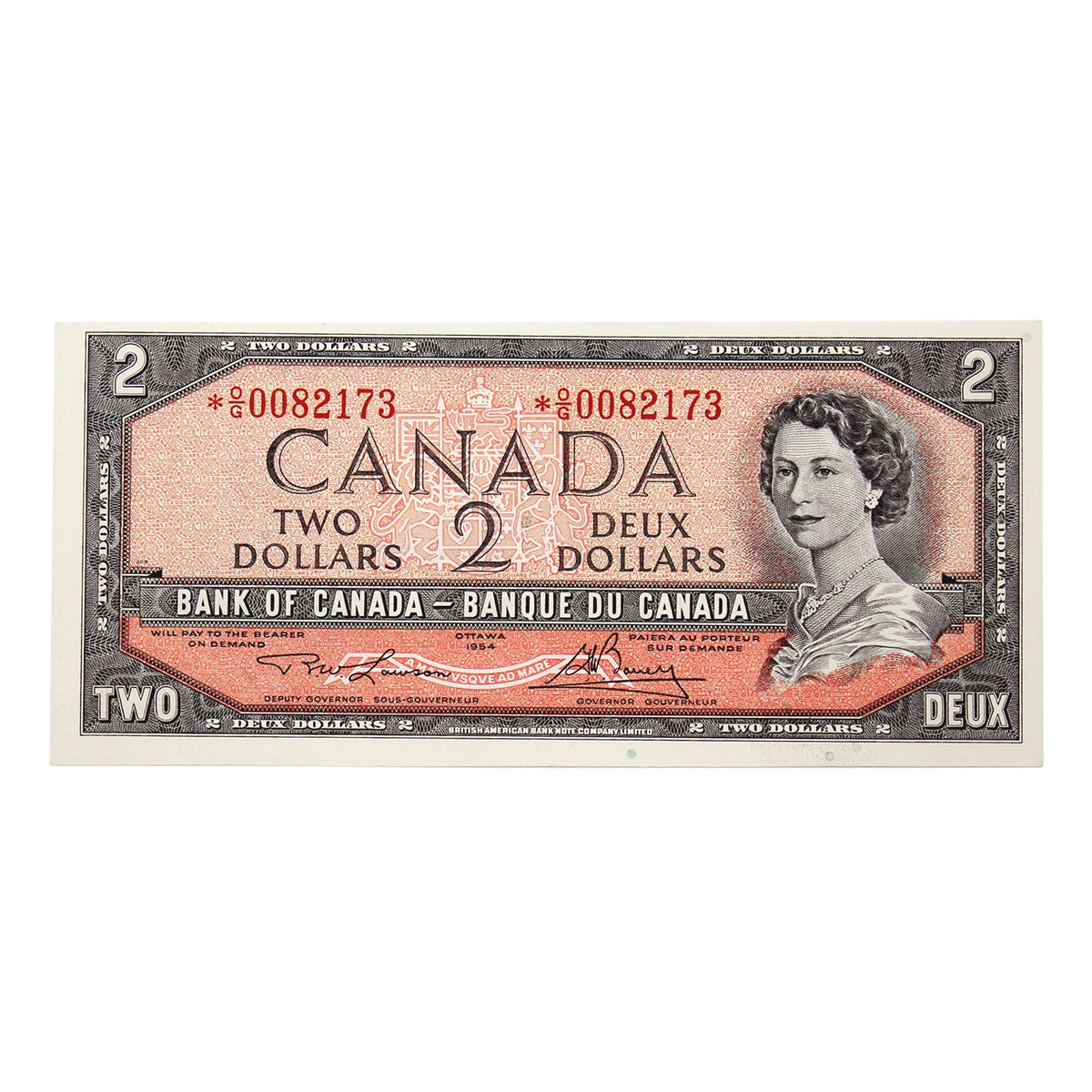 BC-38dA 1954 Canada $2 Lawson-Bouey, *O/G, EF-AU