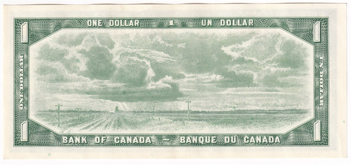 BC-37b-i 1954 Canada $1 Beattie-Rasminsky, K/Z, Almost Uncirculated (AU50)