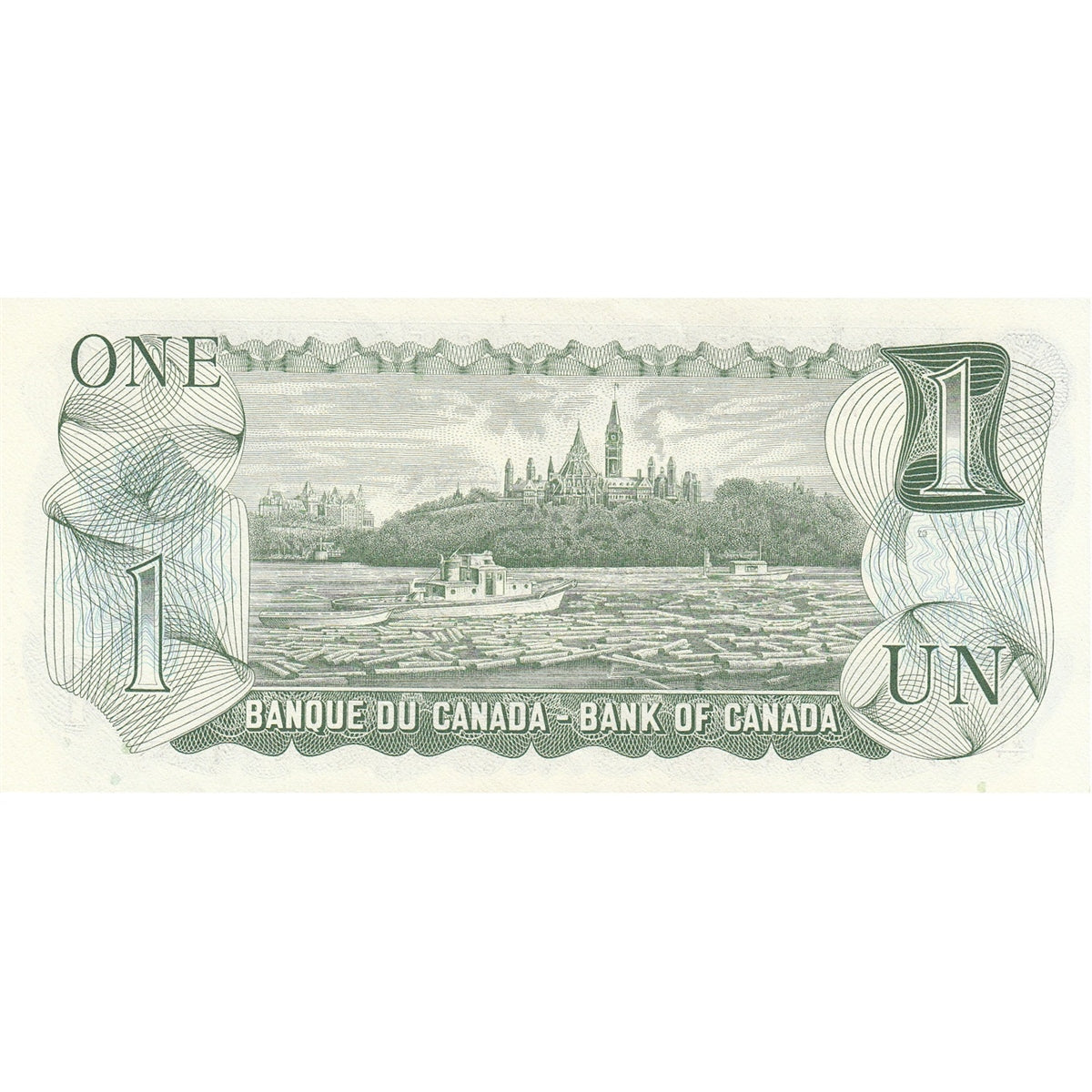 BC-46bA 1973 Canada $1 Crow-Bouey, AAX, Almost Uncirculated (AU50)