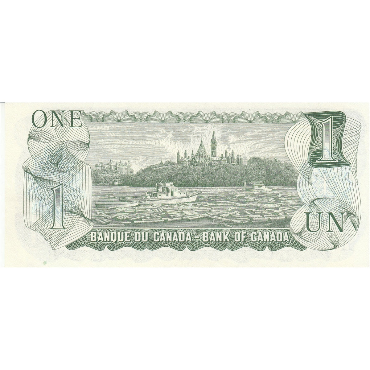 BC-46bA 1973 Canada $1 Crow-Bouey, AAX, AU-UNC (AU55)