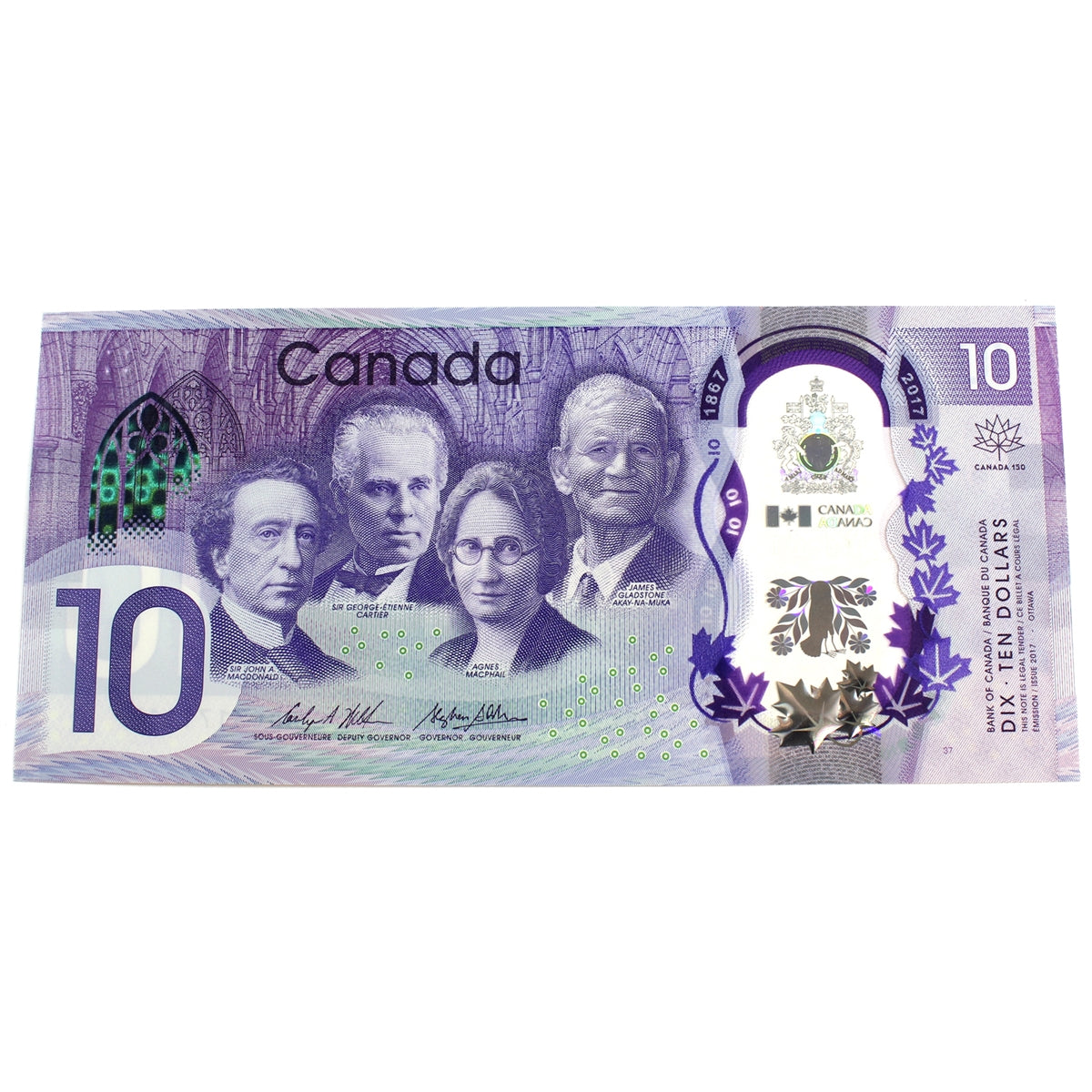 BC-75 2017 Canada $10 Wilkins-Poloz, CDC, Choice Uncirculated (CUNC63)