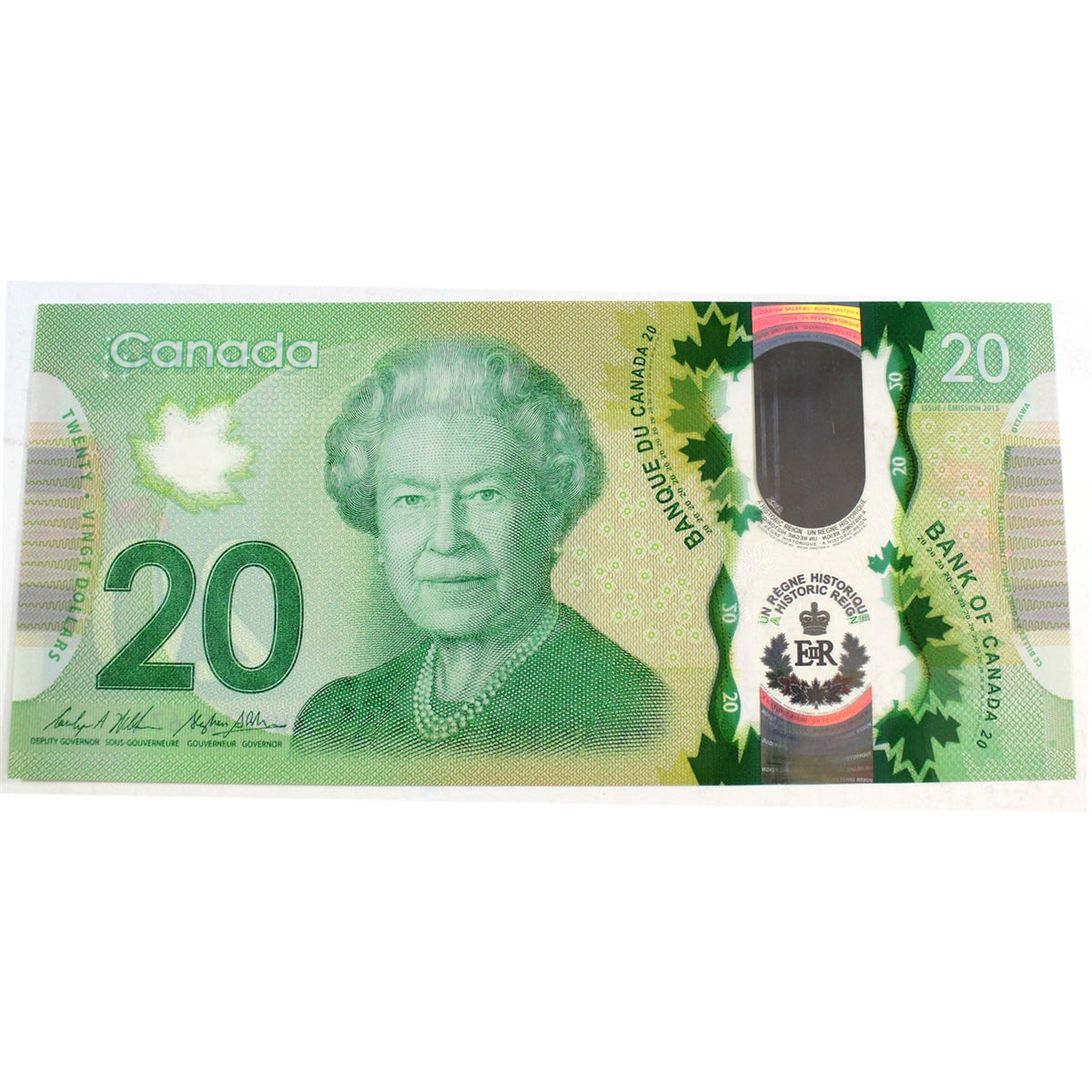 BC-74 2015 Canada $20 Wilkins-Poloz, FWV, Choice Uncirculated (CUNC63)